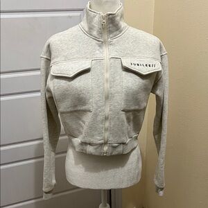 Women's Jubilee// Cloudy Zip Up Light Gray Utility Jacket